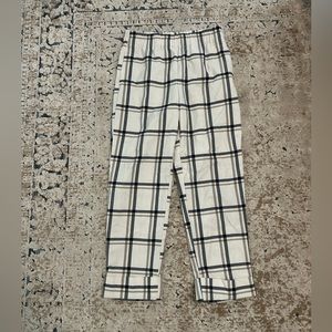 Zara Plaid Cropped Loose Fit Pants size M